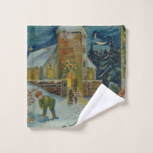 Feliz Navidad - Tarjeta postal vintage de pelea de