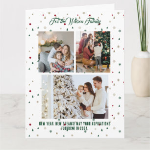 Feliz Navidad Tarjeta Verde de Navidad 3 Collage d
