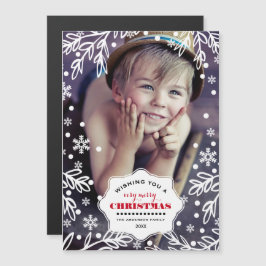 Feliz Navidad. Tarjetas de fotos magnéticas de vac