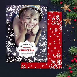 Feliz Navidad. Tarjetas de fotos planas de vacacio