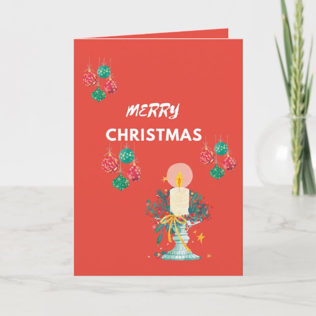 Feliz Navidad Tarjetas plegadas rojas (Anverso)