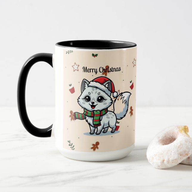 Feliz Navidad | Taza de Navidad de Perro Adorable (Con donut)