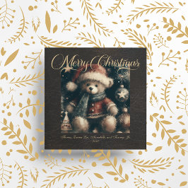 Feliz Navidad Teddy Bear Faux Leather