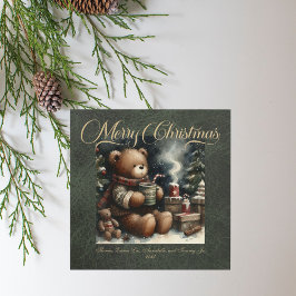Feliz Navidad Teddy Bears Faux Leather