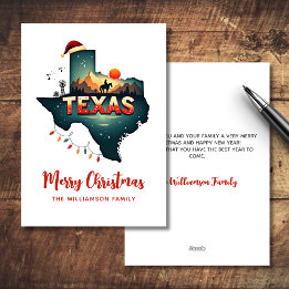 Feliz Navidad Texas State Retro Personalizado