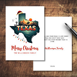 Feliz Navidad Texas State Retro Personalizado