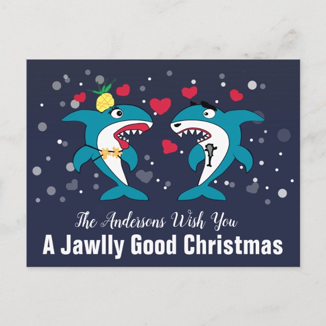 Feliz Navidad Tiburones Personalizados (Anverso)