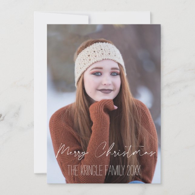 Feliz Navidad Tipografía de letra blanca (Anverso)