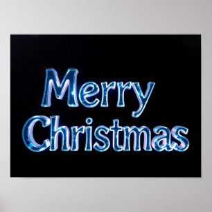 Feliz Navidad Tipografía de Lujo Póster Papel H42