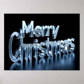 Feliz Navidad Tipografía de Lujo Póster Papel H43