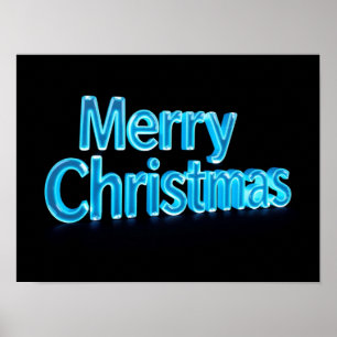 Feliz Navidad Tipografía de Lujo Póster Papel H50