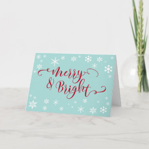 Feliz Navidad Tipografía Roja sobre Azul de Huevo