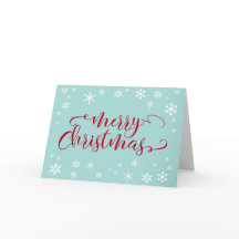 Feliz Navidad Tipografía Roja sobre Azul de Huevo 