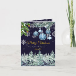 Feliz Navidad tradicional rústico azul marino