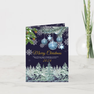 Feliz Navidad tradicional rústico azul marino