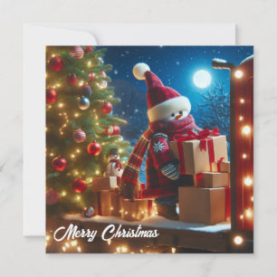 Feliz navidad transportador de árboles llevando re