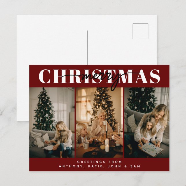 Feliz Navidad Tres Familias Fotografías Tipográfic (Anverso / Reverso)