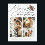 Feliz Navidad Tres Foto Cherry Botanical<br><div class="desc">Feliz Navidad Tres Fotografías Cherry Botanic Holiday Postcard</div>