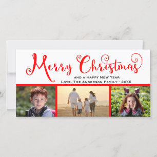 Feliz Navidad Tres Guiones Fotográficos - Tarjeta 