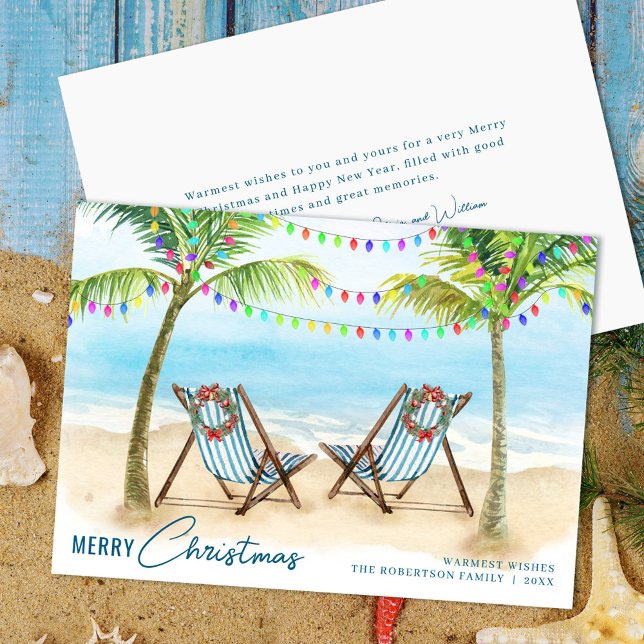 Feliz Navidad Tropical Beach Palm Trees (Subido por el creador)