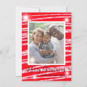 Feliz Navidad tu foto con estrellas en rojo