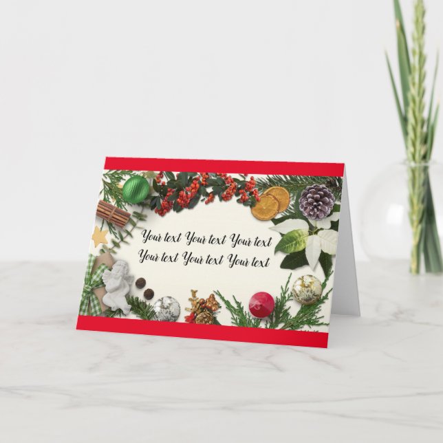 Feliz Navidad Tu tarjeta de saludo de texto (Anverso)