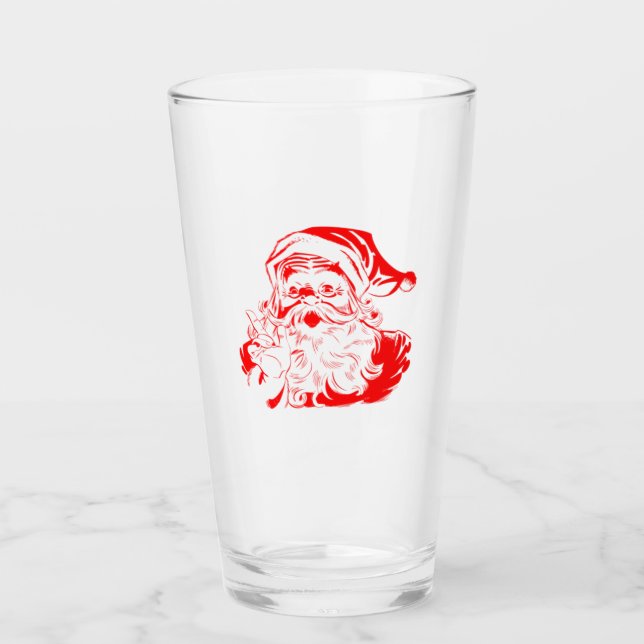 Feliz Navidad - Tumblers de vidrio Santa Clau (Anverso)
