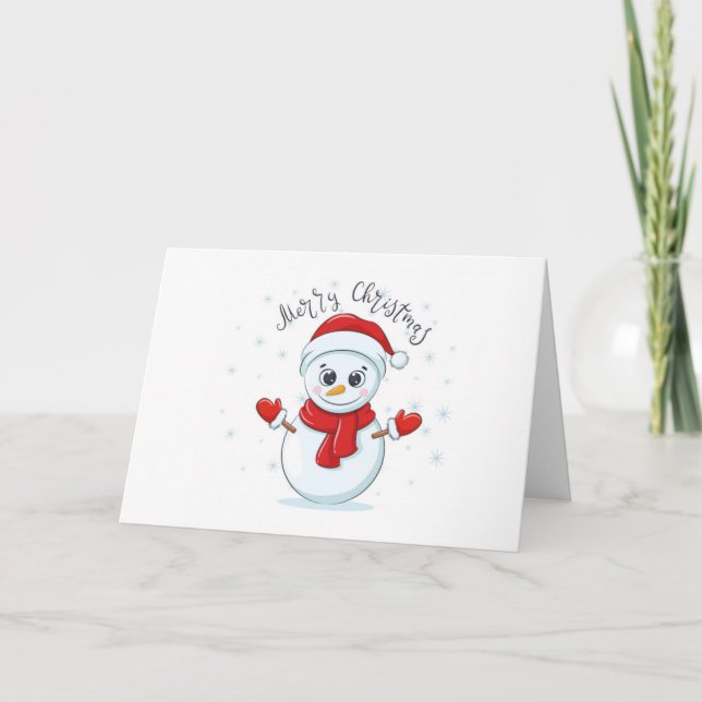 Feliz Navidad Typography Snowman Holiday (Anverso)