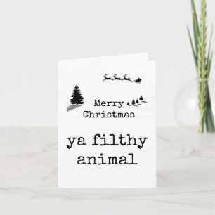 Feliz Navidad, un animal sucio, Tarjeta divertida