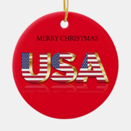 Feliz Navidad USD Ornamento cerámico