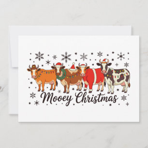 Feliz Navidad Vaca Divertida Moo Fiesta Merry Xmas