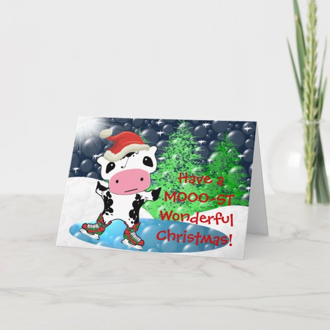 Feliz Navidad Vaca Kawaii - Personalizada (Anverso)