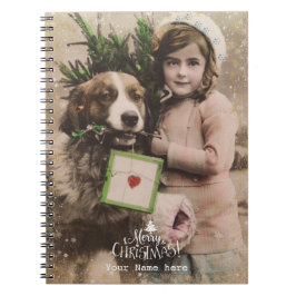 feliz navidad vacaciones cuaderno vintage