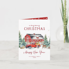 Feliz Navidad | Vacaciones de Camión Rojo acuarela