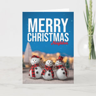 Feliz Navidad Vecino Fotografía de muñecos de niev