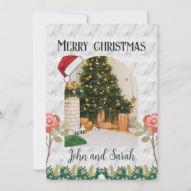 Feliz navidad vegetación Foliage Arco fotográfico  (Anverso)