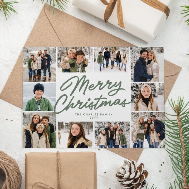 Feliz Navidad verde 10 collage de fotos (Subido por el creador)