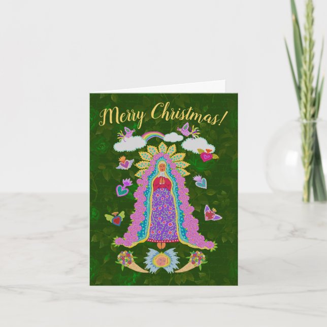 Feliz Navidad Verde Nuestra Señora de Guadalupe (Anverso)