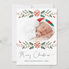 Feliz Navidad Verde Rojo Foto Moderna