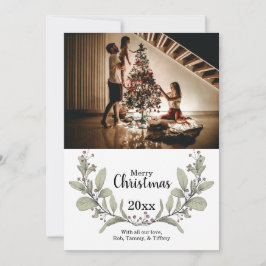 Feliz Navidad Verde Rosa Mistletoe Wreath Foto