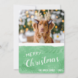 Feliz Navidad verde y blanca moderna