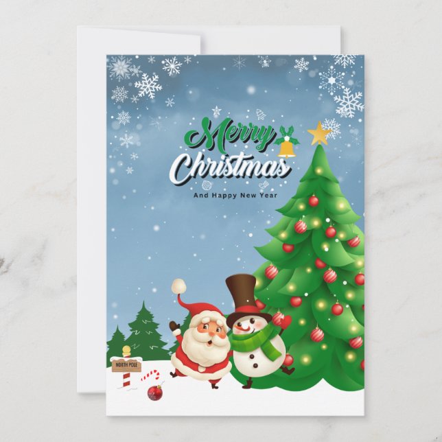 Feliz Navidad verde y blanca y colorida (Anverso)