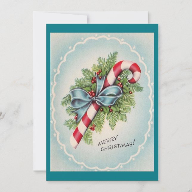 Feliz Navidad Vintage Candy Cane (Anverso)