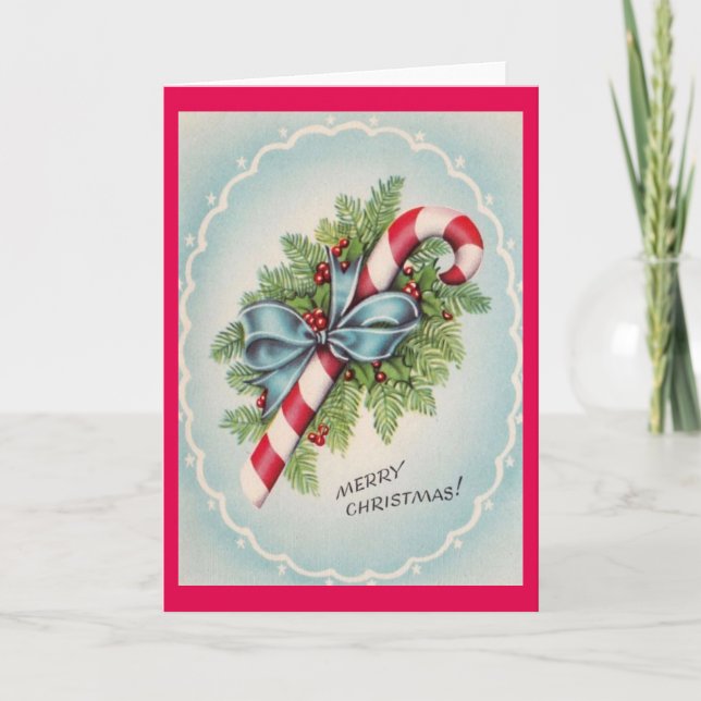 Feliz Navidad Vintage Candy Cane (Anverso)