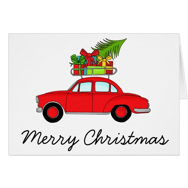 Feliz Navidad Vintage Car (Anverso (Horizontal))