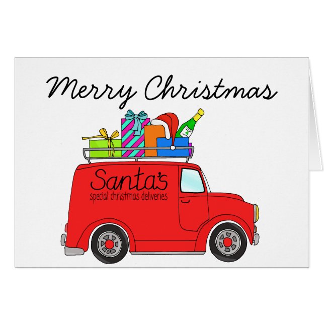 Feliz Navidad vintage Car (Anverso (Horizontal))