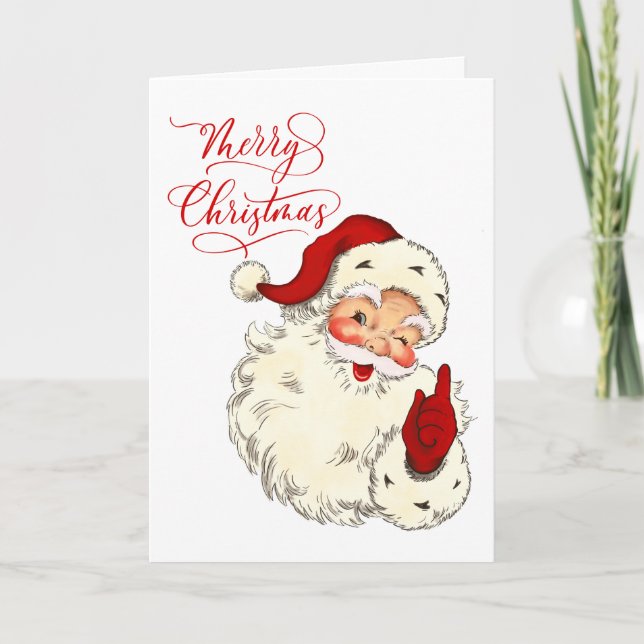 Feliz Navidad vintage familia de Santa vacaciones  (Anverso)