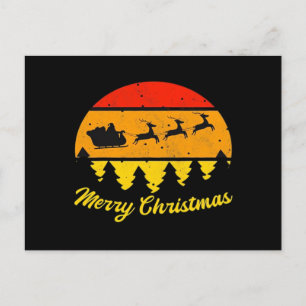 Feliz Navidad Vintage Retro Atardecer Clásico