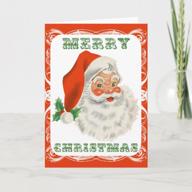 Feliz Navidad Vintage Retro Santa Claus (Anverso)