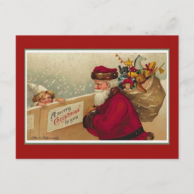 Feliz Navidad Vintage Santa (Anverso)